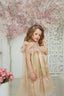 LUXURY SWISS DOT TULLE WEDDING SPECIAL OCCASION  DRESS WITH SILVER CRYSTAL BOW & MATCHING HAIR ACCESSORY