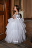 LUXURY LAYERED TULLE BALL SPECIAL OCCASION DRESS WITH GOLD DETAIL & MATCHING ACCESSORY