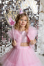 SEQUIN CROP TOP TULLE SKIRT RUFFLED TULLE BOLERO 3 PIECE BIRTHDAY HOLIDAY SPECIAL OCCASION SET