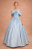 OFF- SHOULDER STRAIGHT NECKLINE FLOWER BIRTHDAY SPECIAL OCCASION WEDDING PRINCESS DRESS 7-11 YEARS