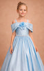OFF- SHOULDER STRAIGHT NECKLINE FLOWER BIRTHDAY SPECIAL OCCASION WEDDING PRINCESS DRESS 7-11 YEARS