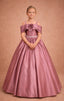 OFF- SHOULDER STRAIGHT NECKLINE FLOWER BIRTHDAY SPECIAL OCCASION WEDDING PRINCESS DRESS 7-11 YEARS