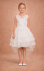 WHITE LACE EMBROIDERED APPLIQUÉ LAYERED FLOWER GIRL, BIRTHDAY, WEDDING & SPECIAL OCCASION DRESS 7-11 YEARS