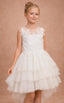 WHITE LACE EMBROIDERED APPLIQUÉ LAYERED FLOWER GIRL, BIRTHDAY, WEDDING & SPECIAL OCCASION DRESS 7-11 YEARS