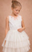 WHITE LACE EMBROIDERED APPLIQUÉ LAYERED FLOWER GIRL, BIRTHDAY, WEDDING & SPECIAL OCCASION DRESS 7-11 YEARS