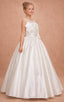 3D APPLIQUÉ DRAPE DETAIL WEDDING SPECIAL OCCASION FLOWER GIRL FIRST COMMUNION DRESS 7 - 11 YEARS