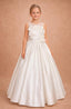 3D APPLIQUÉ DRAPE DETAIL WEDDING SPECIAL OCCASION FLOWER GIRL FIRST COMMUNION DRESS 7 - 11 YEARS