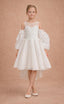 3D FLORAL APPLIQUÉ OFF-SHOULDER FLOWER GIRL • FIRST COMMUNION • BAPTISM • SPECIAL OCCASION DRESS