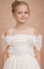 FLORAL APPLIQUÉ BARDOT FLOWER GIRL • FIRST COMMUNION • BAPTISM • WEDDING • SPECIAL OCCASION DRESS 7 - 11 YEARS