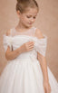 FLORAL APPLIQUÉ BARDOT FLOWER GIRL • FIRST COMMUNION • BAPTISM • WEDDING • SPECIAL OCCASION DRESS 7 - 11 YEARS