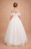 FLORAL APPLIQUÉ BARDOT FLOWER GIRL • FIRST COMMUNION • BAPTISM • WEDDING • SPECIAL OCCASION DRESS 7 - 11 YEARS