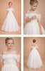 FLORAL APPLIQUÉ BARDOT FLOWER GIRL • FIRST COMMUNION • BAPTISM • WEDDING • SPECIAL OCCASION DRESS 7 - 11 YEARS