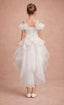 3D FLORAL SHOULDER DETAIL PEARL EMBELLISHED HIGH-LOW FLOWER GIRL • FIRST COMMUNION • BAPTISM • WEDDING • SPECIAL OCCASION PRINCESS DRESS WITH LONG TRAIN 7 - 11 YEARS