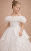 PEARL EMBELLISHED FLORAL BARDOT FLOWER GIRL DRESS – FIRST COMMUNION • WEDDING • SPECIAL OCCASION • JUNIOR BRIDAL DRESS 7 - 11 YEARS