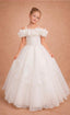 PEARL EMBELLISHED FLORAL BARDOT FLOWER GIRL DRESS – FIRST COMMUNION • WEDDING • SPECIAL OCCASION • JUNIOR BRIDAL DRESS 7 - 11 YEARS