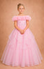 BABY BLUE PINK DUSTY SAGE WHITE  PEARL EMBELLISHED FLORAL BARDOT FLOWER GIRL DRESS – FIRST COMMUNION • WEDDING • SPECIAL OCCASION • JUNIOR BRIDAL DRESS 7 - 11 YEARS