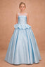 BABY BLUE AND WHITE PEARL EMBELLISHED PRINCESS FLOWER GIRL DRESS – ILLUSION NECKLINE • WEDDING • FIRST COMMUNION • SPECIAL OCCASION • JUNIOR BRIDAL DRESS 7 - 11 YEARS