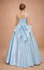 BABY BLUE AND WHITE PEARL EMBELLISHED PRINCESS FLOWER GIRL DRESS – ILLUSION NECKLINE • WEDDING • FIRST COMMUNION • SPECIAL OCCASION • JUNIOR BRIDAL DRESS 7 - 11 YEARS