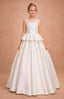 BABY BLUE AND WHITE PEARL EMBELLISHED PRINCESS FLOWER GIRL DRESS – ILLUSION NECKLINE • WEDDING • FIRST COMMUNION • SPECIAL OCCASION • JUNIOR BRIDAL DRESS 7 - 11 YEARS