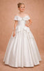 3D FLORAL APPLIQUÉ PEARL EMBELLISHED BARDOT FLOWER GIRL • FIRST COMMUNION • WEDDING • SPECIAL OCCASION PRINCESS DRESS 7 - 11 YEARS