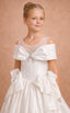 3D FLORAL APPLIQUÉ PEARL EMBELLISHED BARDOT FLOWER GIRL • FIRST COMMUNION • WEDDING • SPECIAL OCCASION PRINCESS DRESS 7 - 11 YEARS