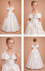 3D FLORAL APPLIQUÉ PEARL EMBELLISHED BARDOT FLOWER GIRL • FIRST COMMUNION • WEDDING • SPECIAL OCCASION PRINCESS DRESS 7 - 11 YEARS