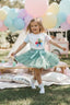 TUTU 3 PIECE PARTY SET WITH RUFFLED PARTY SOCKS COMBO- PINK BLACK MINT GREEN