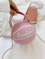 MINI BASKETBALL DESIGN CIRCLE BAG FASFION CHAIN SHOLDER ROUND BAG HAND ZIPPER BAG