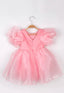 ORGANZA PUFFY ORGANZA BOW CROWN COMBINATION SPECIAL DAY PARTY DRESS