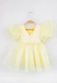 ORGANZA PUFFY ORGANZA BOW CROWN COMBINATION SPECIAL DAY PARTY DRESS