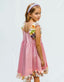 PINK DREAM DRESS WITH SATIN ORGANZA HAIR CROWN COMBINATION