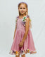 PINK DREAM DRESS WITH SATIN ORGANZA HAIR CROWN COMBINATION