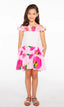 PINK DREAMS RUFFLED FLORAL DRESS