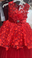ROYAL BLOSSOM RED PRINCESS DRESS
