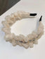 ROYAL WHITE RHINESTONE DECOR RUCHED ELEGANT HEADBAND FOR BIRTHDAY WEDDING HAIRBAND