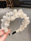 ROYAL WHITE RHINESTONE DECOR RUCHED ELEGANT HEADBAND FOR BIRTHDAY WEDDING HAIRBAND