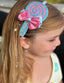 SPARKLING GEM BLUE PINK LOLLIPOP HAIRBAND