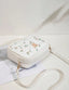 SQUARE CROSSBODY BAG CLASSIC METAL DECOR ZIPPER PURSE FAUX LEATHER SHOULDER BAG FOR GIRLS