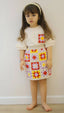 PEARLY DEDTAILED CROWN HAIR ACCESSORY SUZENE SKIRT AND T-SHIRT THREE PIECE CREAM SET