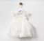 WHITE ANGEL WING PEARL BUTTON TIERED 3D TULLE LACE BIRTHDAY CHRISTENINGS AND WEDDINGS SPECIAL OCCASION ANGEL DRESS