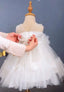 3D ROSE DETAILED WHITE DREAM BIRTHDAY WEDDING SPECIAL OCCASIONS DRESS