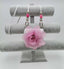 WHITE LEATHER BAG WITH PINK FLOWERS