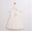 WHITE SPECIAL OCCASION DRESS WITH 3D BUTTERFLY WAISTBAND ACCESSORY AND MATCHING HAT PERFECT FOR WEDDINGS CHRISTENINGS BIRTHDAYS