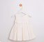 WHITE SPECIAL OCCASION DRESS WITH 3D BUTTERFLY WAISTBAND ACCESSORY AND MATCHING HAT PERFECT FOR WEDDINGS CHRISTENINGS BIRTHDAYS