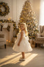 3D ROSE DETAILED WHITE DREAM BIRTHDAY WEDDING SPECIAL OCCASIONS DRESS